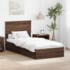 vidaXL Opslag bed met hoofdeinde Bruin Eiken 90 x 200 cm Bewerkt hout