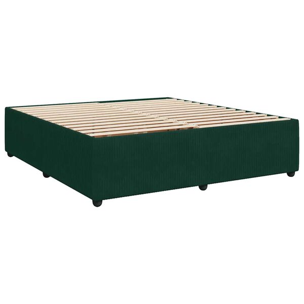 vidaXL Bedframe zonder matras 180x200 cm fluweel donkergroen