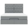 vidaXL Ottoman bed met matras 140x200cm stof lichtgrijs