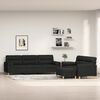 vidaXL 3-delige Loungeset met sierkussens en kussens stof zwart