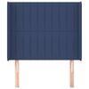 vidaXL Hoofdbord met randen 83x16x118/128 cm stof blauw