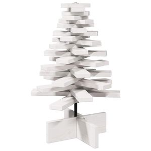 vidaXL Kerstdecoratie kerstboom 60 cm massief grenenhout wit