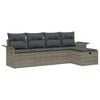vidaXL Tuinbankenset 5 st Grijs poly rattan
