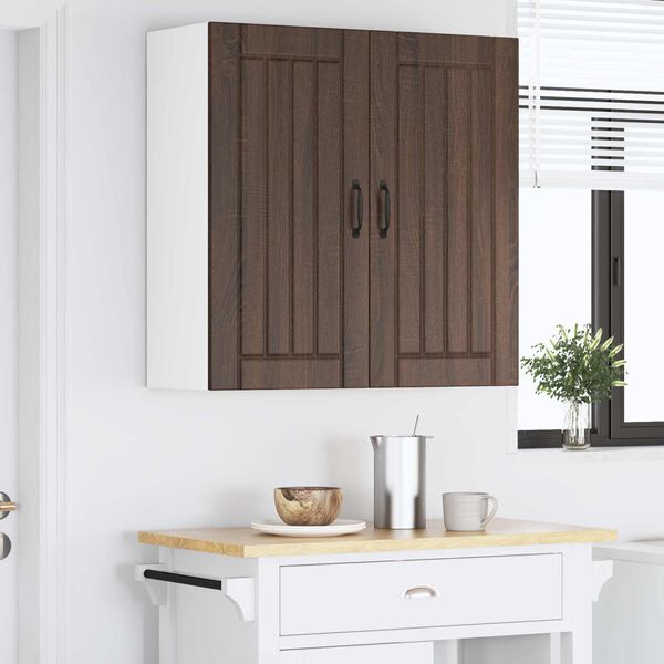 vidaXL Keukenkast Lucca Bruin eiken 80 x 31 x 80 cm Bewerkt hout