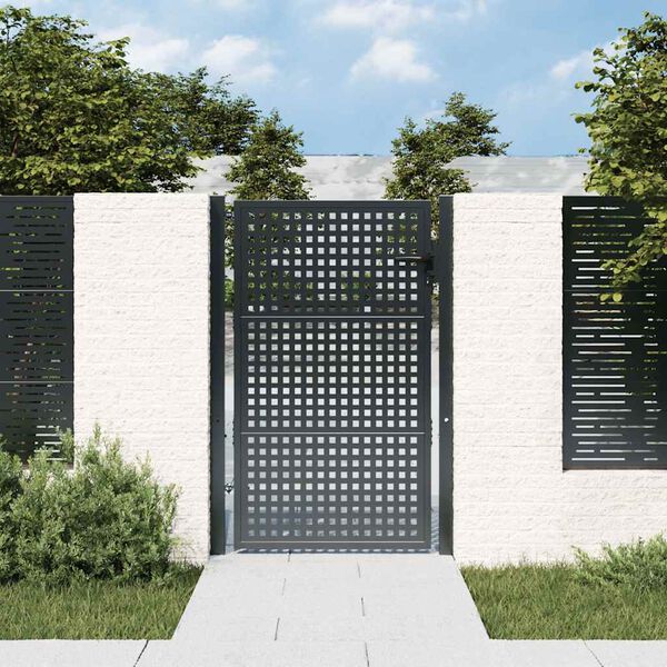 vidaXL Tuinpoort Antraciet 100x150 cm Staal