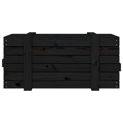 vidaXL Opbergbox 91x40,5x42 cm massief grenenhout zwart