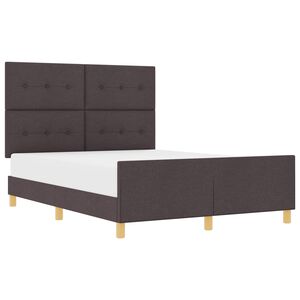 vidaXL Bedframe met hoofdeinde Donkerbruin 140 x 200 cm Stof