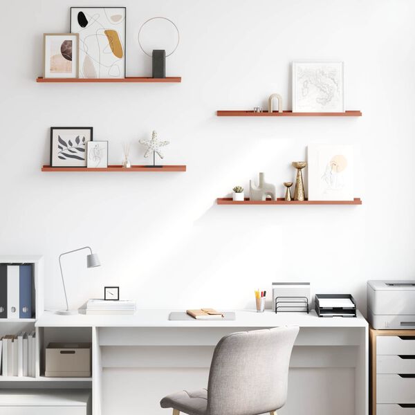 vidaXL Wandplank met plank 4 pcs Rood 80 x 9 x 3 cm Bewerkt hout