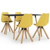 vidaXL 5-delige Eethoek geel en zwart