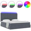 vidaXL Bed met LED-striplichten Donkergrijs 180 x 200 cm Fluweel