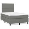 vidaXL Boxspring met matras en LED stof donkergrijs 120x190 cm