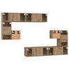 vidaXL TV Eenheden Wandgemonteerd 4 pcs Artisan Eiken Bewerkt hout