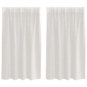 vidaXL Voile Gordijn met gordijnen 2 pcs Crème 140 x 140 cm Polyester