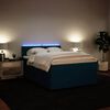 vidaXL Boxspring met matras fluweel blauw 140x190 cm