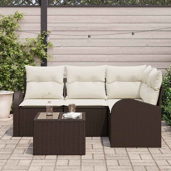 vidaXL Tuin Sofa Set Bruin poly rattan