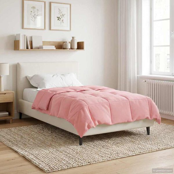 vidaXL Winter Dekbed Gekwilt Roze 135 x 220 cm Microfiber