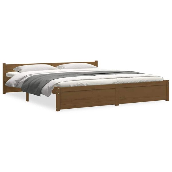 vidaXL Bedframe massief hout honingbruin 200x200 cm