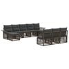 vidaXL Tuinbankenset 10 st 10-zits Grijs poly rattan