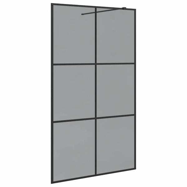 vidaXL Inloop Douche Wand Zwart 115 x 195 cm gehard glas
