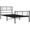 vidaXL Bedframe met hoofd- en voeteneinde metaal zwart 107x203 cm