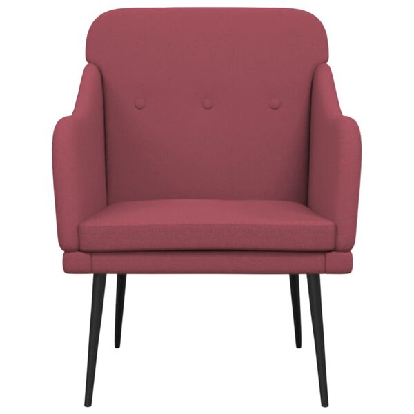 vidaXL Fauteuil 63x76x80 cm stof wijnrood