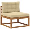 vidaXL Buiten bankenset met kussen 6 pcs Natuurlijk en Beige