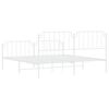 vidaXL Bedframe met hoofd- en voeteneinde metaal wit 180x200 cm