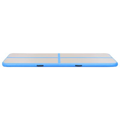 vidaXL Gymnastiekmat met pomp opblaasbaar 800x100x10 cm PVC blauw