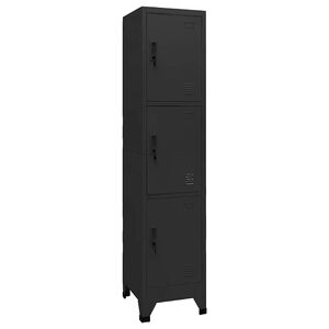 vidaXL Lockerkast 38x45x180 cm staal zwart