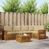 vidaXL Sofa-Sets 6 pcs Natuurlijk en Beige Massief Acaciahout
