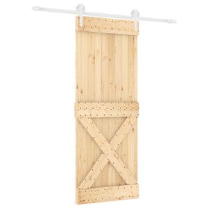 vidaXL Schuifdeur 80 x 210 cm Massief Grenenhout (Niet-Behandeld)