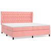 vidaXL Boxspring met matras fluweel roze 200x200 cm