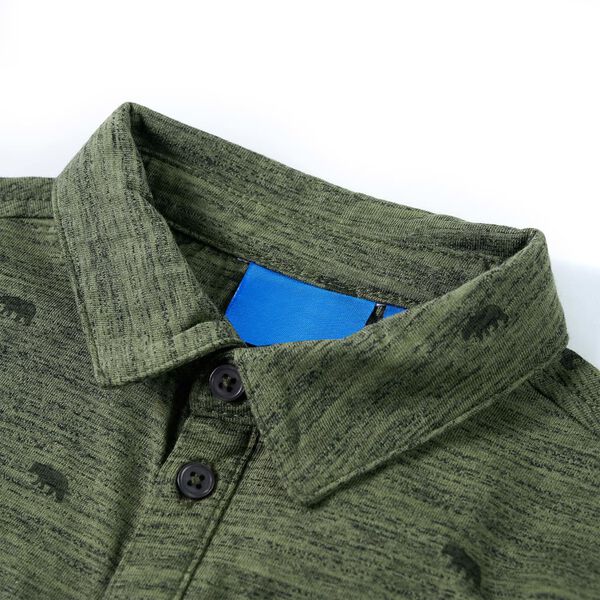 Kindershirt 92 gemêleerd kakikleurig