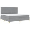 vidaXL Boxspringbed met matras Lichtgrijs 200 x 200 cm Stof