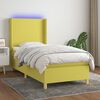vidaXL Boxspring met matras en LED stof groen 90x200 cm