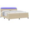 vidaXL LED Box Spring Bed Lichtgrijs en wit. 200 x 200 cm Katoen Stof