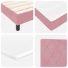 vidaXL LED Box Spring Bed met matras met LED Roze 90 x 190 cm Fluweel
