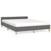 vidaXL Bedframe zonder matras stof donkergrijs 140x190 cm