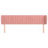 vidaXL Hoofdbord met randen 203x23x78/88 cm fluweel roze