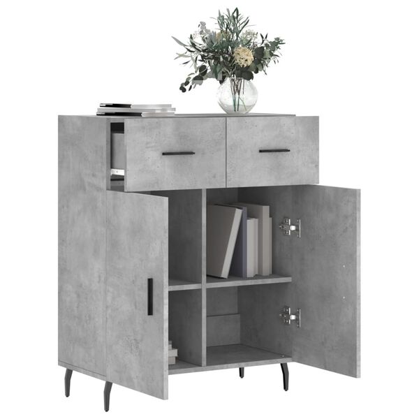 vidaXL Dressoir 69,5x34x90 cm bewerkt hout betongrijs