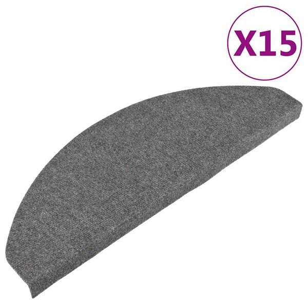 vidaXL Trapmatten zelfklevend 15 st 65x22,5x3,5 cm grijs