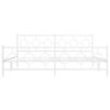 vidaXL Bedframe met hoofd- en voeteneinde metaal wit 200x200 cm