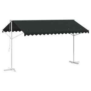 vidaXL Vrijstaande luifel 4 &times; 3 m Polyester Antracietkleurig