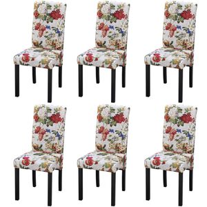 vidaXL Eetkamerstoelen 6 st stof meerkleurig