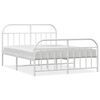 vidaXL Bedframe met hoofd- en voeteneinde metaal wit 140x190 cm