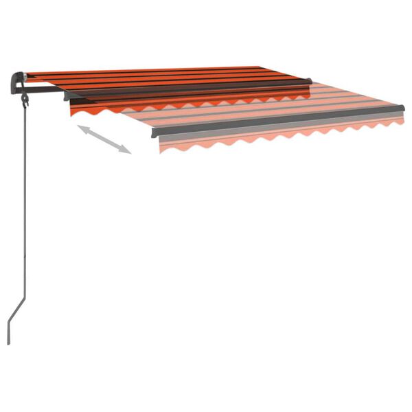 vidaXL Luifel automatisch met LED en windsensor 3x2,5 m oranje bruin