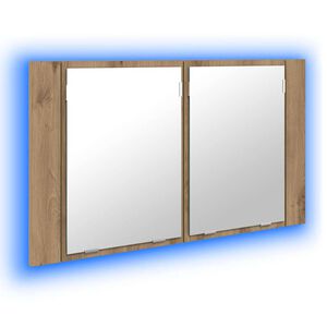 vidaXL Badkamer spiegelkast Artisan Eiken 80 x 12 x 45 cm Bewerkt hout