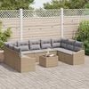 vidaXL Tuin Sofa Set 10 pcs Beige Poly riet