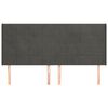 vidaXL Hoofdbord met randen 183x16x118/128 cm fluweel donkergrijs