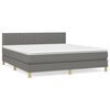 vidaXL Boxspring met matras stof donkergrijs 180x200 cm